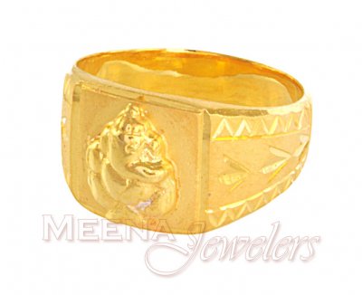 22Kt Gold Ring for men (Lord Ganesh) ( Religious Rings )