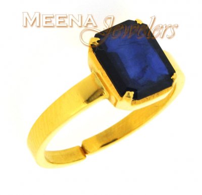 22kt Gold Blue Sapphire Birthstone Ring ( Astrological BirthStone Rings )