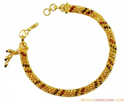 Meena Filigree Bracelet 22k Gold ( Ladies Bracelets )