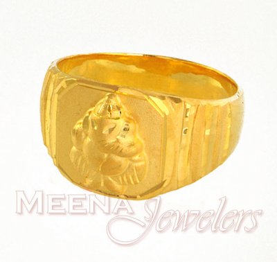 Lord Ganesh Gold Ring (22Kt) for men ( Religious Rings )
