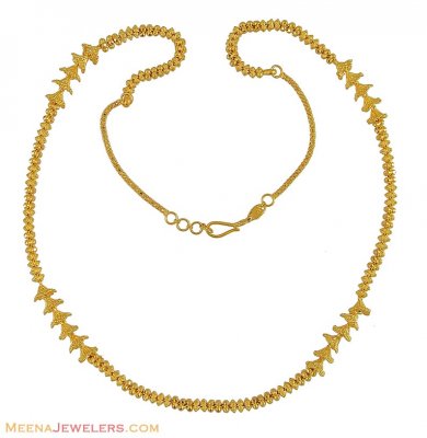 Gold Indian Chain (Floral designs) ( 22Kt Long Chains (Ladies) )