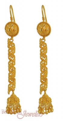 22Kt Gold Hook Earrings ( Exquisite Earrings )
