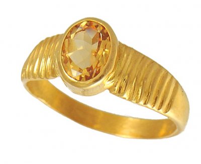 22kt Birthstone Ring ( Golden Topaz) ( Astrological BirthStone Rings )