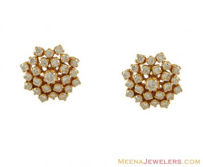 18k Gold Diamond Earrings ( Diamond Earrings )