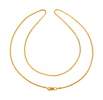 22 Karat Gold Fox Tail Chain  ( Plain Gold Chains )