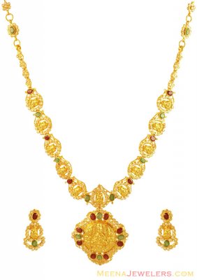 22k Religious Necklace Set(Temple) ( Gold Designer Sets )