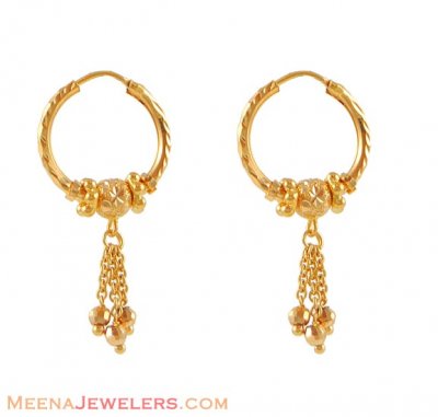 Gold fancy balls earring ( Hoop Earrings )