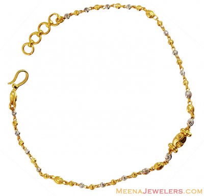 Two Tone 22k Gold Bracelet  ( Ladies Bracelets )
