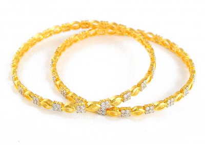 Gold Bangles with Star Signity ( Stone Bangles )