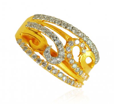 22KT Gold Signity Stone Ring ( Ladies Signity Rings )