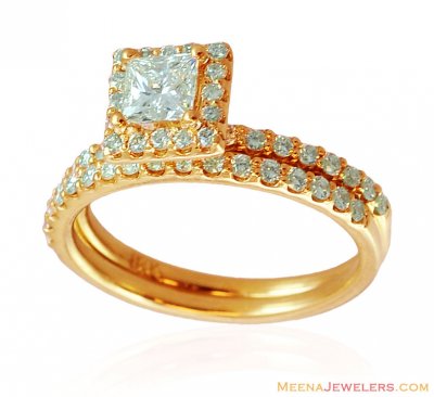 18Kt Yellow Gold Engagement Ring  ( Diamond Rings )