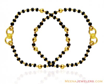 Black Beads Baby Bracelet 22k  ( Black Bead Bracelets )
