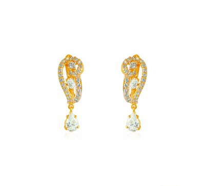Designer Gold CZ Earrings ( Clip On Earrings )