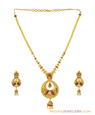 Beautiful Tricolored Necklace Set ( 22 Kt Gold Sets )