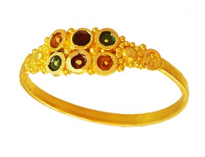 22k Fancy Meena Ladies Ring ( Ladies Gold Ring )