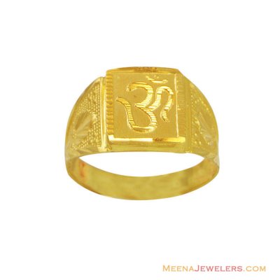 22k Yellow Gold Holy Om Ring ( Religious Rings )