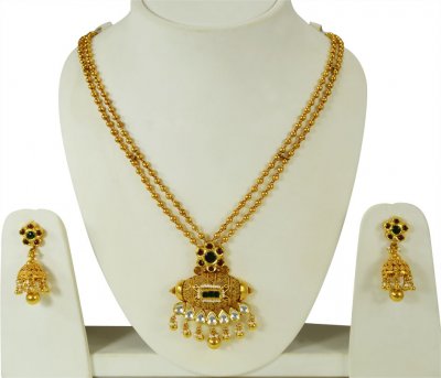 22kt Gold Layered Antique Set  ( Antique Necklace Sets )