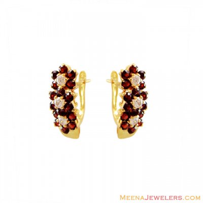 22K Gold Precious Stone Earring ( Precious Stone Earrings )