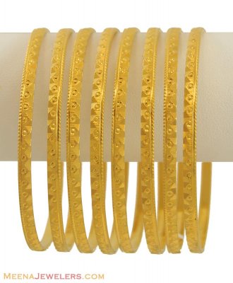 22Kt Yellow Gold Bangles ( Set of Bangles )