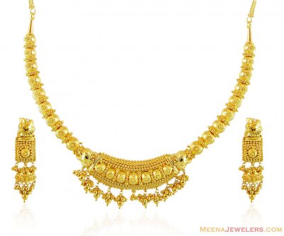 22k Traditional Indian Necklace Set ( 22 Kt Gold Sets )
