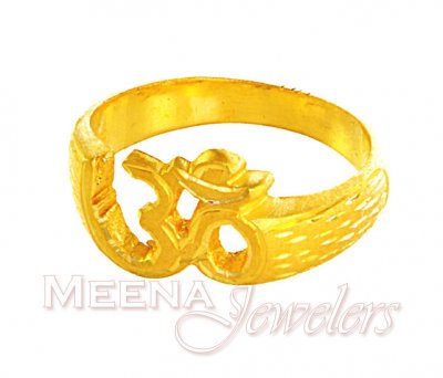 22Kt Gold OM Ring (mens) ( Religious Rings )
