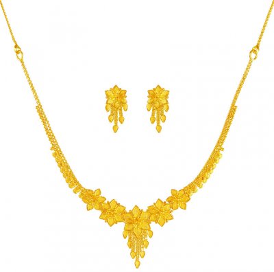 22 Karat Gold Necklace Earring Set ( Light Sets )