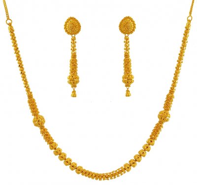 Indian Design 22K Necklace Set ( 22 Kt Gold Sets )