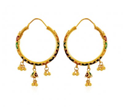 Indian Design 22K Hoop Earrings ( Hoop Earrings )