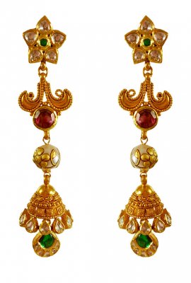 22K Gold Antique Earrings ( Exquisite Earrings )