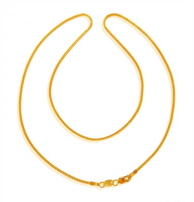 22 karat Gold Fox Tail Chain  ( Plain Gold Chains )