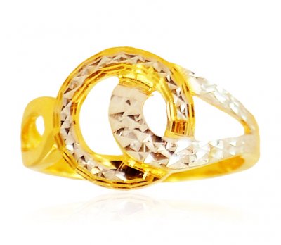 22 Kt Gold Two Tone Ring ( Ladies Gold Ring )