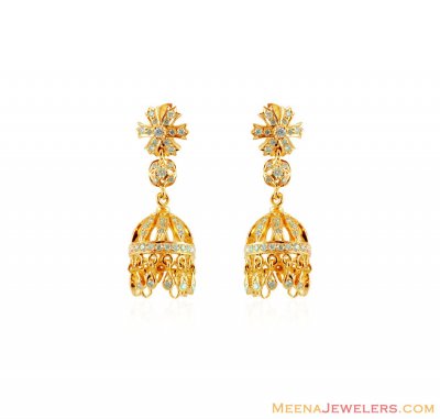 18kt Diamond Fancy Jhumki ( Diamond Earrings )