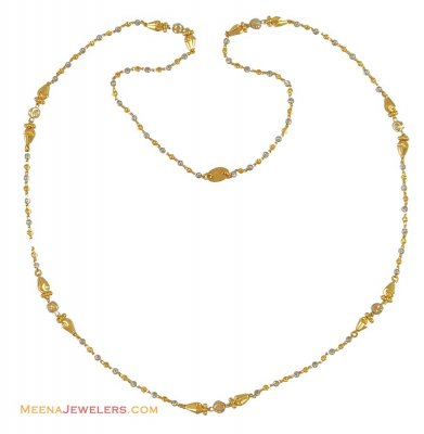 22k Two Tone Fancy Chain (24 inch) ( 22Kt Long Chains (Ladies) )