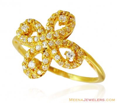 22k Gold Ring with High Quality CZ ( Ladies Signity Rings )