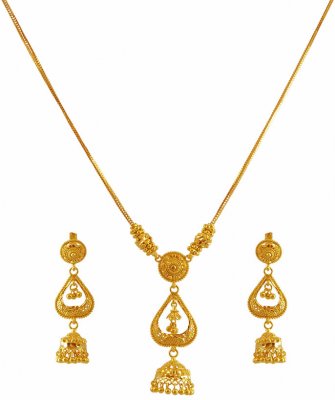 22k Indian Gold Necklace Set ( Light Sets )