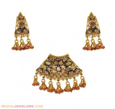 Indian Gold Pendant Set ( Antique Pendant Sets )