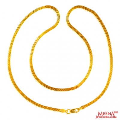 22 Kt Gold Chain 18 In ( Plain Gold Chains )
