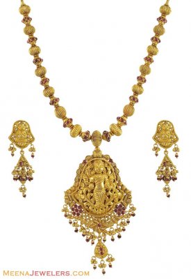22K Temple Jewelry (Antique) ( Antique Necklace Sets )