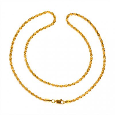 22K Gold Two Tone  Chain ( 22Kt Gold Fancy Chains )