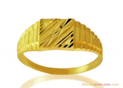 22k Mens Gold Ring Fancy Style ( Mens Gold Ring )