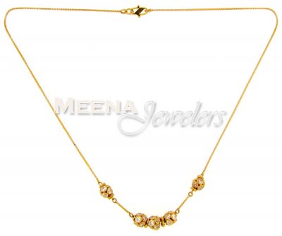 22 Kt Gold Chain ( Necklace with Stones )