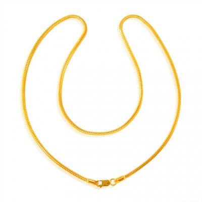 22 Kt Gold 16 Inches Chain ( Plain Gold Chains )