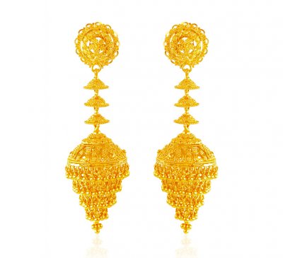 22k Gold Fancy Jhumka ( 22Kt Gold Fancy Earrings )