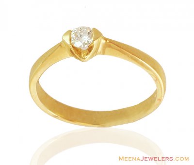 18K Solitaire Diamond Ring Gold ( Diamond Rings )