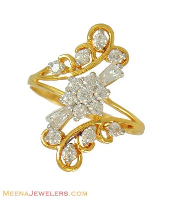Gold Ring with Star Signity ( Ladies Signity Rings )