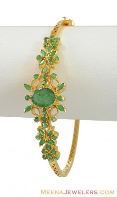 22K Karat Emerald Bangle ( Precious Stone Bangles )