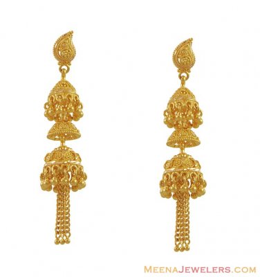 Indian Gold Earrings ( 22Kt Gold Fancy Earrings )
