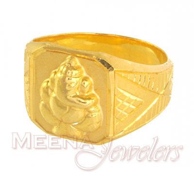 Lord Ganesh Gold Ring (22Kt) ( Religious Rings )