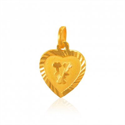 22K Gold Pendant with Initial (V) ( Initial Pendants )