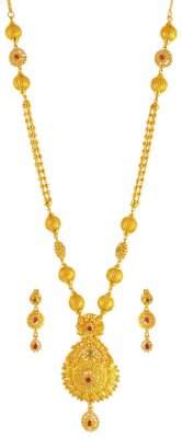Beautiful 22K Long Necklace Set ( Gold Designer Sets )